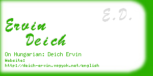 ervin deich business card